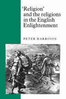 'Religion' and the religions in the English Enlightenment /