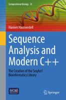 Sequence Analysis and Modern C++ The Creation of the SeqAn3 Bioinformatics Library /