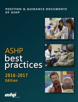 ASHP Best Practices 2016-2017 : Position and Guidance Documents of ASHP.