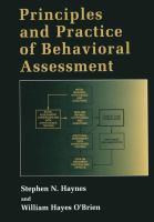 Principles and Practice of Behavioral Assessment.