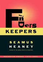 Finders keepers : selected prose 1971-2001 /