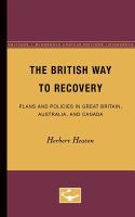 The British way to recovery plans and policies in Great Britain, Australia, and Canada