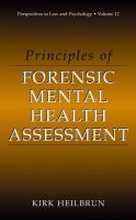 Principles of Forensic Mental Health Assessment.