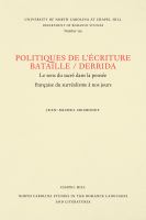 Politiques de l'écriture, Bataille / Derrida le sens du sacré dans la pensée française du surréalisme à nos jours /