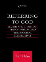 Referring to God : Jewish and Christian Perspectives.