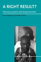 A right result? : advocacy, justice and empowerment /