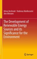 The Development of Renewable Energy Sources and its Significance for the Environment