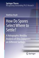 How Do Spores Select Where to Settle? A Holographic Motility Analysis of Ulva Zoospores on Different Surfaces /