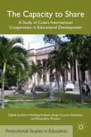 The capacity to share a study of Cuba's international cooperation in educational development /