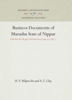 Business Documents of Murashu Sons of Nippur : Dated in the Reign of Artaxerxes I (464-424 B.C.) /