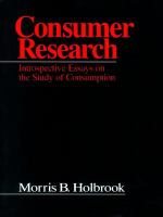 Consumer Research : Introspective Essays on the Study of Consumption.