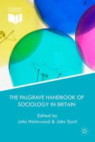 The Palgrave Handbook of Sociology in Britain.