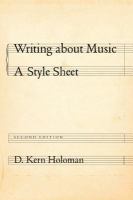 Writing about music : a style sheet /