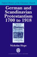 German and Scandinavian Protestantism, 1700-1918