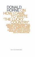 On how I came to write The lucky country