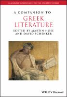 A Companion to Greek Literature.