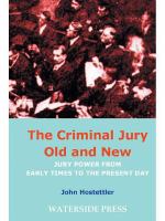 Criminal Jury Old and New: Jury Power from Early Times to the Present Day