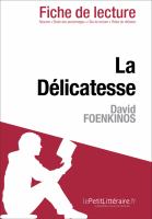 La délicatesse de David Foenkinos (Analyse de L'oeuvre) : Comprendre la Littérature Avec LePetitLittéraire. fr.