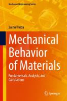 Mechanical Behavior of Materials Fundamentals, Analysis, and Calculations /