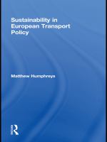 Sustainability in European transport policy