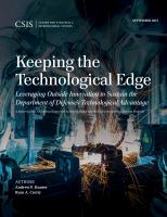 Keeping the technological edge leveraging outside innovation to sustain the Department of Defense's technological advantage /