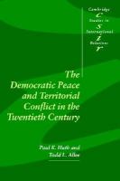 The democratic peace and territorial conflict in the twentieth century