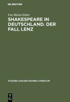 Shakespeare in Deutschland : der Fall Lenz /