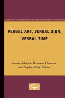 Verbal art, verbal sign, verbal time /