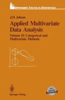 Applied Multivariate Data Analysis : Volume II: Categorical and Multivariate Methods.