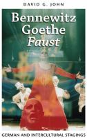Bennewitz, Goethe, Faust : German and intercultural stagings /