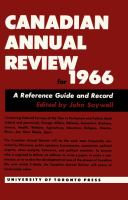 Canadian Annual Review of Politics and Public Affairs 1966 /