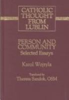 Person and community : selected essays /