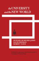 The University and the New World : York University Invitation Lecture Series /