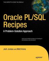 Oracle and PL/SQL Recipes A Problem-Solution Approach /