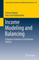 Income Modeling and Balancing A Rigorous Treatment of Distribution Patterns /