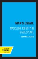 Man's Estate Masculine Identity in Shakespeare.