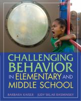 Challenging behavior in elementary and middle school /