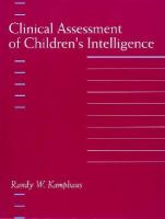 Clinical assessment of children's intelligence /