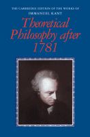 Theoretical philosophy after 1781 /