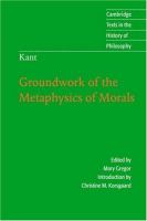 Groundwork of the metaphysics of morals /