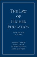 The law of higher education a comprehensive guide to legal implications of administrative decision making /