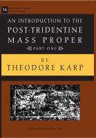 An introduction to the post-tridentine Mass proper /