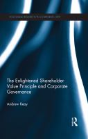 The enlightened shareholder value principle and corporate governance