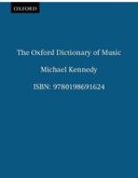 The Oxford dictionary of music /