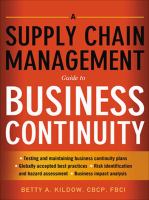 A supply chain management guide to business continuity