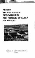 Recent archaeological discoveries in the Republic of Korea /