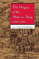 The Origins of the State in Italy, 1300-1600.