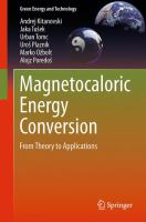 Magnetocaloric Energy Conversion From Theory to Applications /