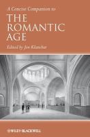 A Concise Companion to the Romantic Age.