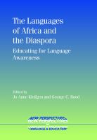 The Languages of Africa and the Diaspora : Educating for Language Awareness.